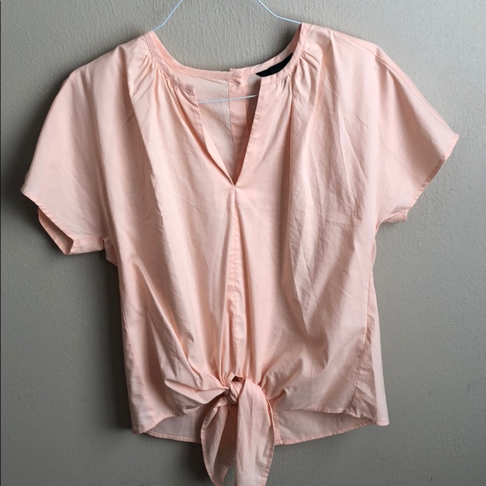J Crew  cotton tie front, button back top